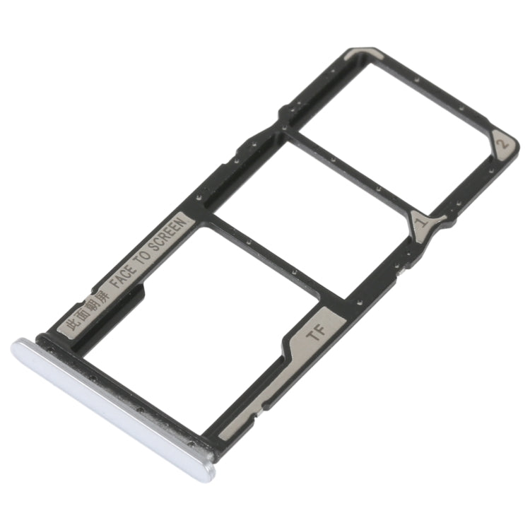 SIM Card Tray + SIM Card Tray + Micro SD Card Tray For Xiaomi Redmi 10A (Silver) - Repair & Spare Parts by buy2fix | Online Shopping UK | buy2fix