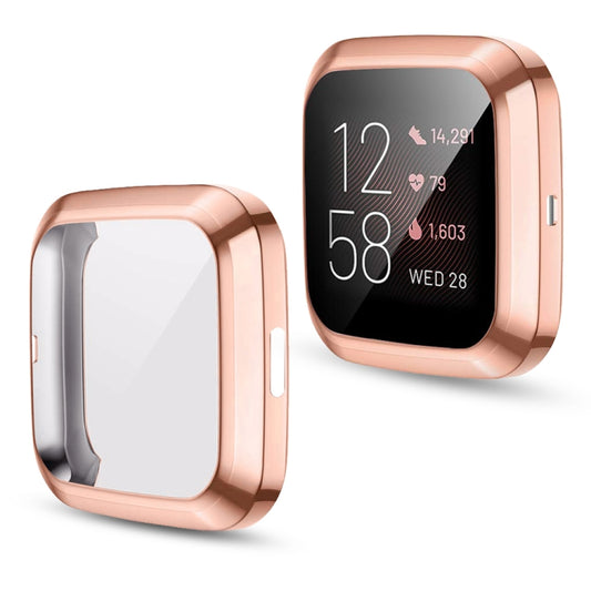 For Fitbit versa 2 Plating TPU All-inclusive Protective Shell(Rose gold) - Smart Wear by buy2fix | Online Shopping UK | buy2fix
