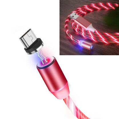 USB to Micro USB Magnetic Suction Colorful Streamer Mobile Phone Charging Cable, Length: 1m(Red Light) - Mobile Accessories by buy2fix | Online Shopping UK | buy2fix