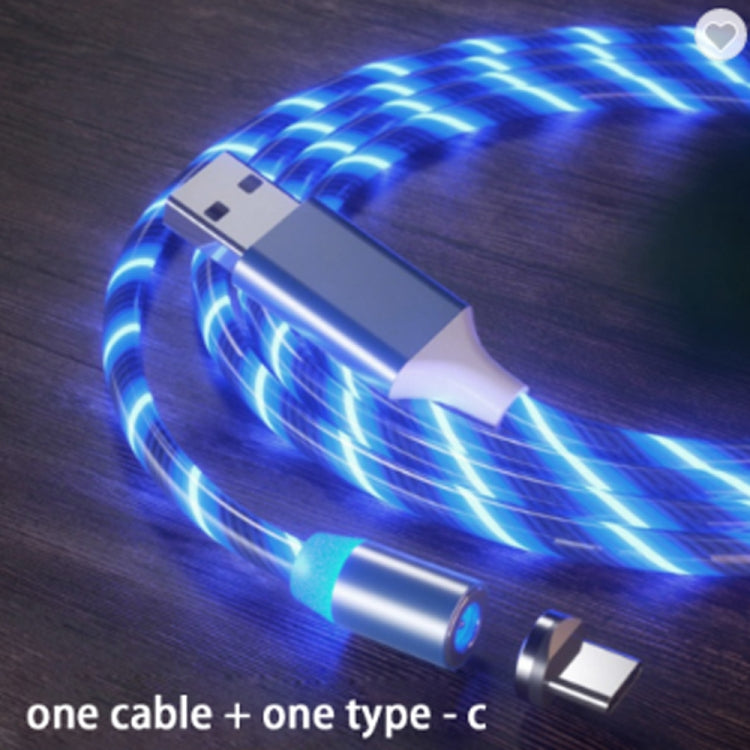 USB to Type-C / USB-C Magnetic Suction Colorful Streamer Mobile Phone Charging  Cable, Length: 1m(Blue Light) - Mobile Accessories by buy2fix | Online Shopping UK | buy2fix