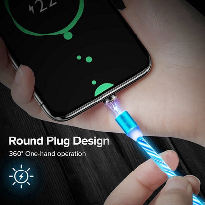 USB to Type-C / USB-C Magnetic Suction Colorful Streamer Mobile Phone Charging  Cable, Length: 1m(Blue Light) - Mobile Accessories by buy2fix | Online Shopping UK | buy2fix