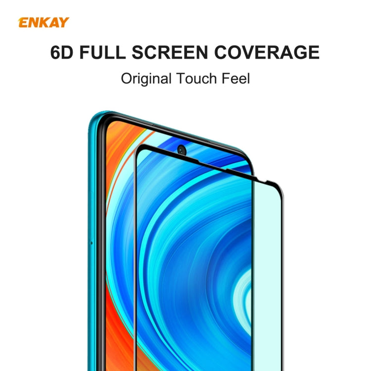 For Xiaomi Redmi Note 9S/Note 9 Pro 2 PCS ENKAY Hat-Prince 0.26mm 9H 6D Curved Full Screen Eye Protection Green Film Tempered Glass Protector -  by ENKAY | Online Shopping UK | buy2fix