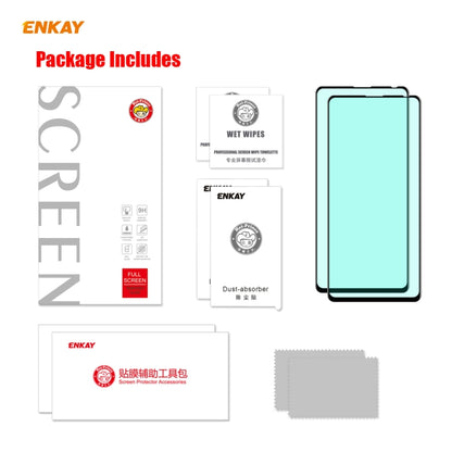 For Xiaomi Redmi Note 9S/Note 9 Pro 2 PCS ENKAY Hat-Prince 0.26mm 9H 6D Curved Full Screen Eye Protection Green Film Tempered Glass Protector -  by ENKAY | Online Shopping UK | buy2fix