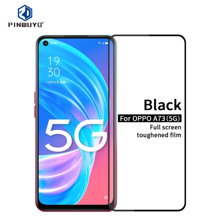 For OPPO A73 5G PINWUYO 9H 2.5D Full Screen Tempered Glass Film(Black) - OPPO Tempered Glass by PINWUYO | Online Shopping UK | buy2fix