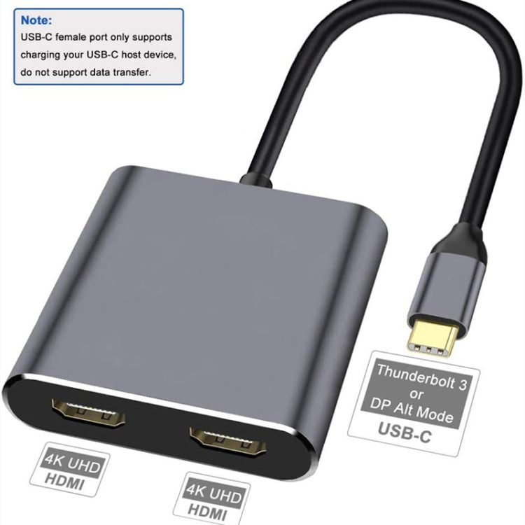 ZS-SGSHDMI USB-C / Type-C to Dual HDMI Adapter - Computer & Networking by buy2fix | Online Shopping UK | buy2fix