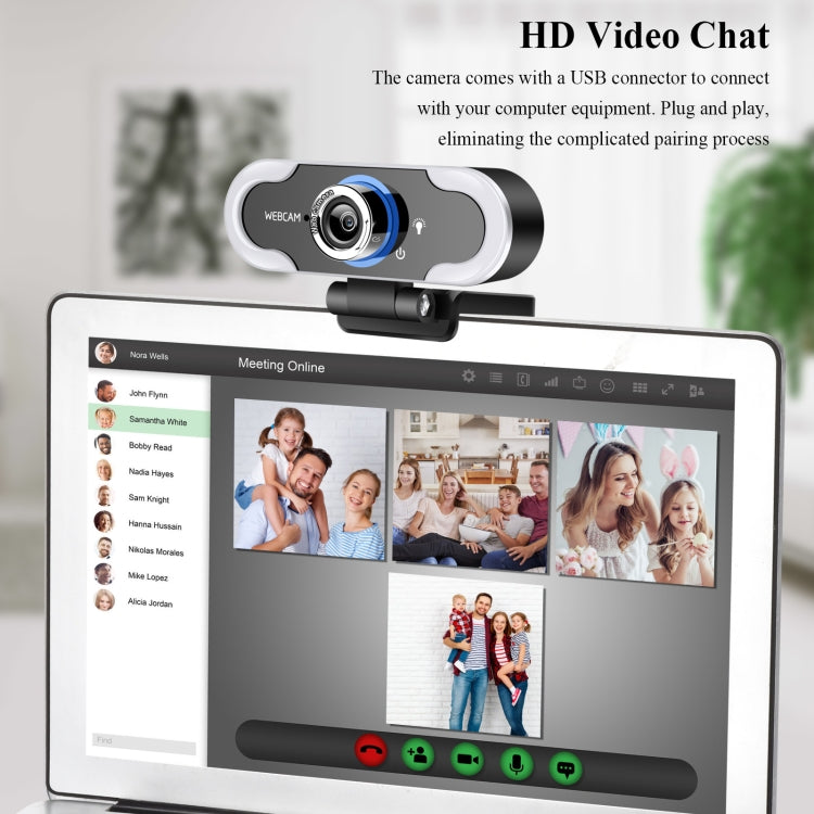 C13 1080P High-Definition Touch 3-level Brightness Web Camera Fill Light Camera Live Webcast Webcam with Tripod - HD Camera by buy2fix | Online Shopping UK | buy2fix