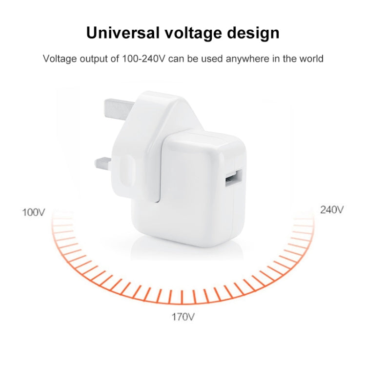 12W USB Charger + USB to 8 Pin Data Cable for iPad / iPhone / iPod Series, UK Plug - USB Charger by buy2fix | Online Shopping UK | buy2fix