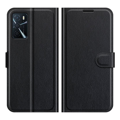 For OPPO A16 Litchi Texture Horizontal Flip Protective Case with Holder & Card Slots & Wallet(Black) - OPPO & vivo Accessories by buy2fix | Online Shopping UK | buy2fix