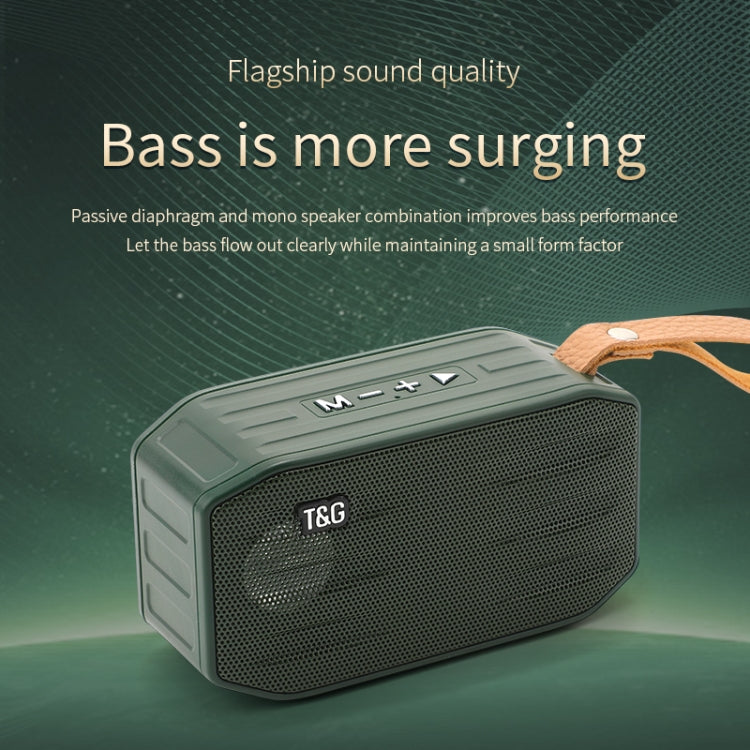 T&G TG296 Portable Wireless Bluetooth 5.0 Speaker Support TF Card / FM / 3.5mm AUX / U-Disk / Hands-free(Green) - Mini Speaker by T&G | Online Shopping UK | buy2fix