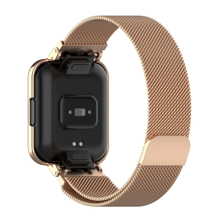 For Xiaomi Redmi Watch 2 Lite 2 in 1 Milano Metal Watch Band with Watch Frame(Rose Gold) - Watch Bands by buy2fix | Online Shopping UK | buy2fix