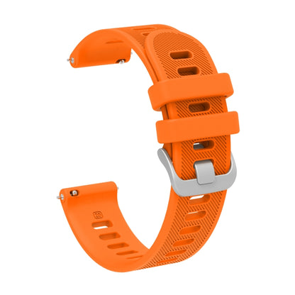 For Samsung Galaxy Watch4 Classic 46mm 20mm Twill Solid Color Silicone Watch Band(Orange) - Smart Wear by buy2fix | Online Shopping UK | buy2fix