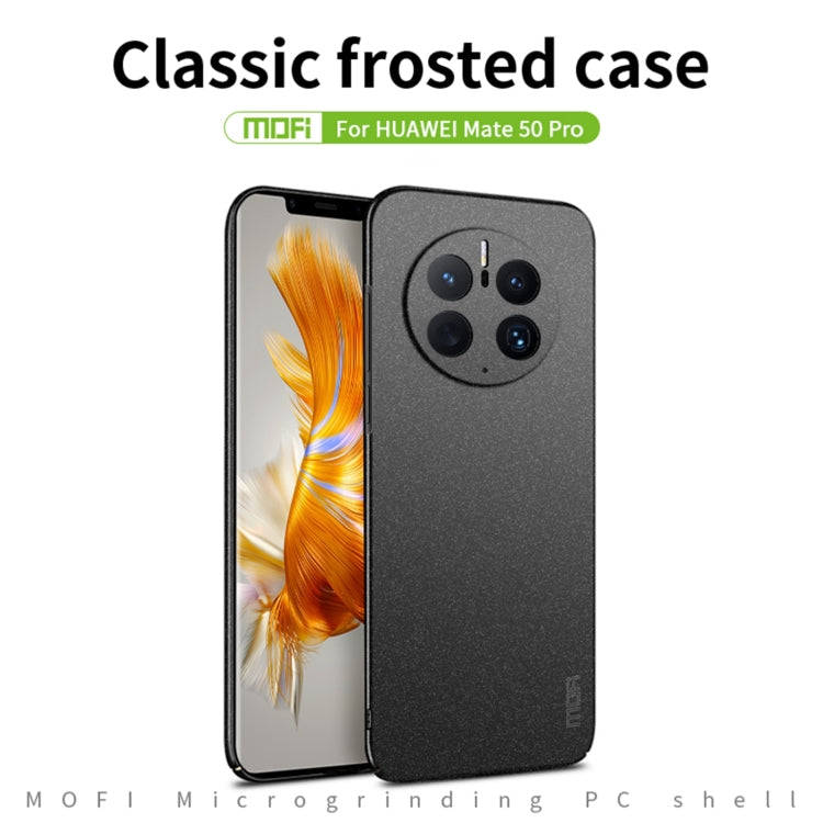 For Huawei Mate 50 Pro MOFI Fandun Series Frosted Ultra-thin PC Hard Phone Case(Black) - Huawei Cases by MOFI | Online Shopping UK | buy2fix