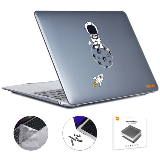 For MacBook Air 13.6 2022/2024 A2681 (M2) / A3113 (M3) ENKAY Hat-Prince 3 in 1 Spaceman Pattern Laotop Protective Crystal Case with TPU Keyboard Film / Anti-dust Plugs, Version:EU(Spaceman No.4) - MacBook Air Cases by ENKAY | Online Shopping UK | buy2fix