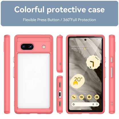 For Google Pixel 7a Colorful Series Acrylic + TPU Phone Case(Red) - Google Cases by buy2fix | Online Shopping UK | buy2fix