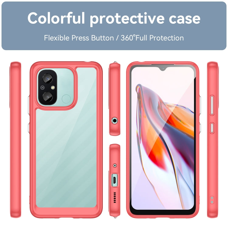 For Xiaomi Redmi 12C Colorful Series Acrylic + TPU Phone Case(Red) - Xiaomi Cases by buy2fix | Online Shopping UK | buy2fix