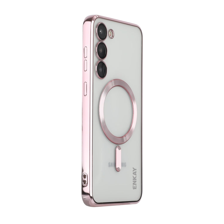 For Samsung Galaxy S23+ 5G ENKAY Electroplated MagSafe Shockproof TPU Phone Case with Lens Film(Pink) - Galaxy S23+ 5G Cases by ENKAY | Online Shopping UK | buy2fix
