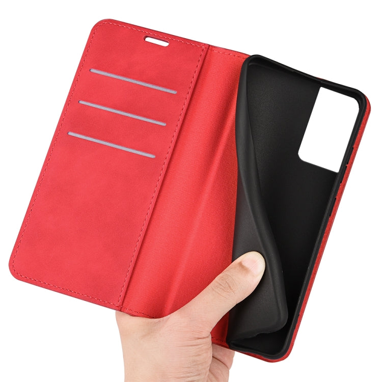 For TCL 40 SE Retro-skin  Magnetic Suction Leather Phone Case(Red) - More Brand by buy2fix | Online Shopping UK | buy2fix