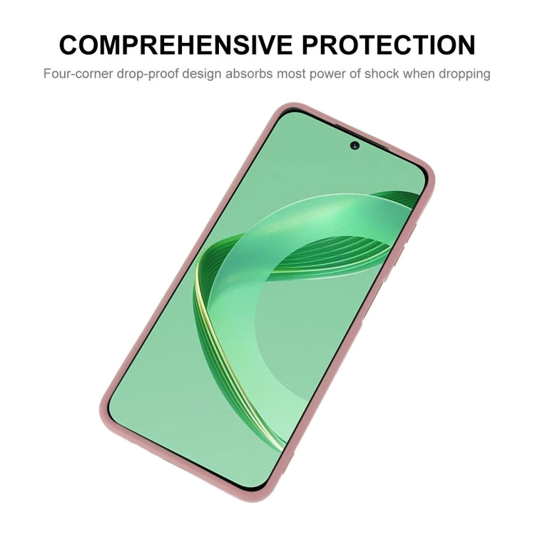 For Huawei Nova 11 ENKAY Liquid Silicone Phone Case with Tempered Glass Film(Beige) - Huawei Cases by ENKAY | Online Shopping UK | buy2fix