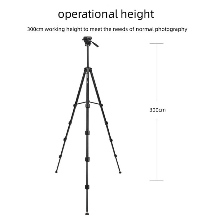 Yunteng VCT-3000 Professional Aluminum Tripod Camera Stand with Pan Head - Tripods by YUNTENG | Online Shopping UK | buy2fix