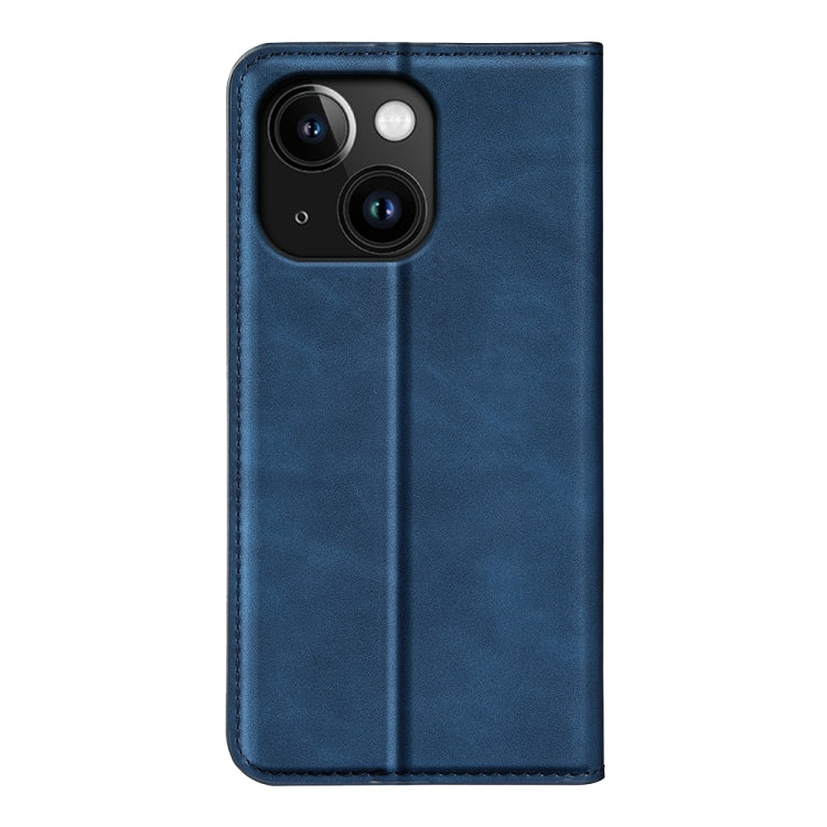 For iPhone 15 Retro-skin  Magnetic Suction Leather Phone Case(Dark Blue) - iPhone 15 Cases by buy2fix | Online Shopping UK | buy2fix