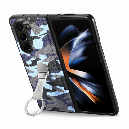 For   Samsung  Galaxy Z Fold5 5G Camouflage Ring Holder PC Phone Case(Blue) - Galaxy Z Fold5 Cases by buy2fix | Online Shopping UK | buy2fix