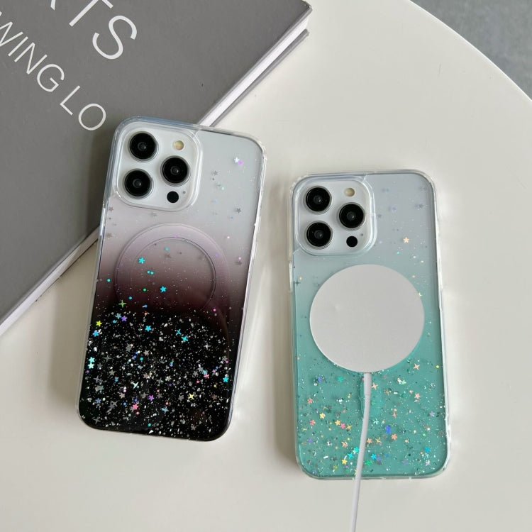 For iPhone 11 MagSafe Glitter Hybrid Clear TPU Phone Case(Green) - iPhone 11 Cases by buy2fix | Online Shopping UK | buy2fix