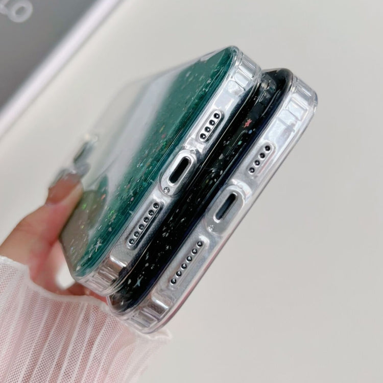 For iPhone 11 MagSafe Glitter Hybrid Clear TPU Phone Case(Green) - iPhone 11 Cases by buy2fix | Online Shopping UK | buy2fix