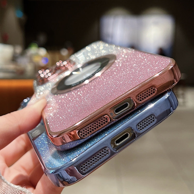 For iPhone 13 Pro Max MagSafe Gradient Glitter Electroplating TPU Phone Case(Purple) - iPhone 13 Pro Max Cases by buy2fix | Online Shopping UK | buy2fix