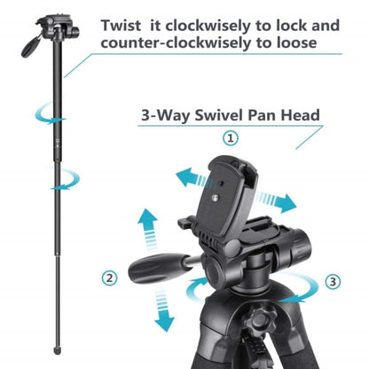 JMARY KP2264 Portable Detachable Tripod Mobile Phone SLR Camera Aluminium Alloy Stand(Black) - Tripods by Jmary | Online Shopping UK | buy2fix