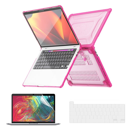 For MacBook Pro 16 A2141 ENKAY Hat-Prince 3 in 1 Protective Bracket Case Cover Hard Shell with TPU Keyboard Film / PET Screen Protector, Version:US(Pink) - MacBook Pro Cases by ENKAY | Online Shopping UK | buy2fix