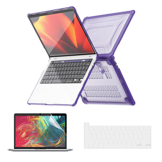 For MacBook Pro 16 A2141 ENKAY Hat-Prince 3 in 1 Protective Bracket Case Cover Hard Shell with TPU Keyboard Film / PET Screen Protector, Version:US(Purple) - MacBook Pro Cases by ENKAY | Online Shopping UK | buy2fix