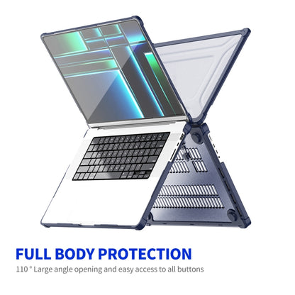 For MacBook Pro 14.2 A2442/A2779 ENKAY Hat-Prince 3 in 1 Protective Bracket Case Cover Hard Shell with TPU Keyboard Film / PET Screen Protector, Version:EU(Dark Blue) - MacBook Pro Cases by ENKAY | Online Shopping UK | buy2fix