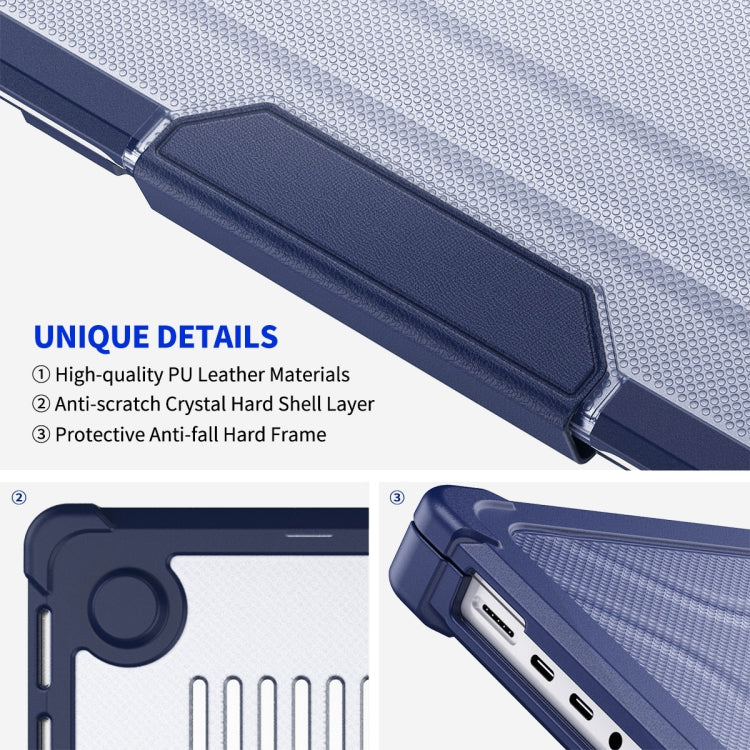 For MacBook Pro 14.2 A2442/A2779 ENKAY Hat-Prince 3 in 1 Protective Bracket Case Cover Hard Shell with TPU Keyboard Film / PET Screen Protector, Version:EU(Dark Blue) - MacBook Pro Cases by ENKAY | Online Shopping UK | buy2fix