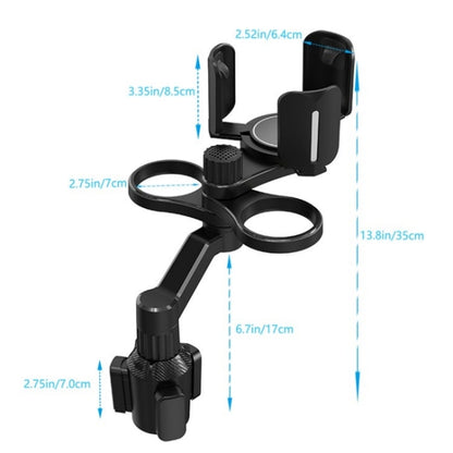 D07 3-Clip Adjustable Cup Holder Car Mount Drink Bottle Snack Car Cup Holder Expander - Car Drink Holders by buy2fix | Online Shopping UK | buy2fix