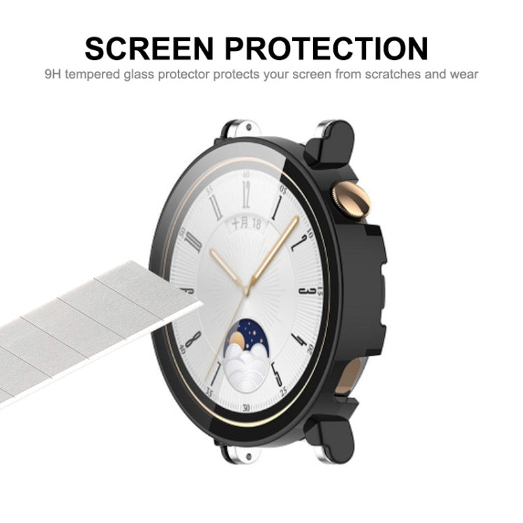 For Huawei Watch GT 4 46mm ENKAY Hat-Prince Full Coverage PC + Tempered Film Integrated Watch Protective Case(Black) - Watch Cases by ENKAY | Online Shopping UK | buy2fix