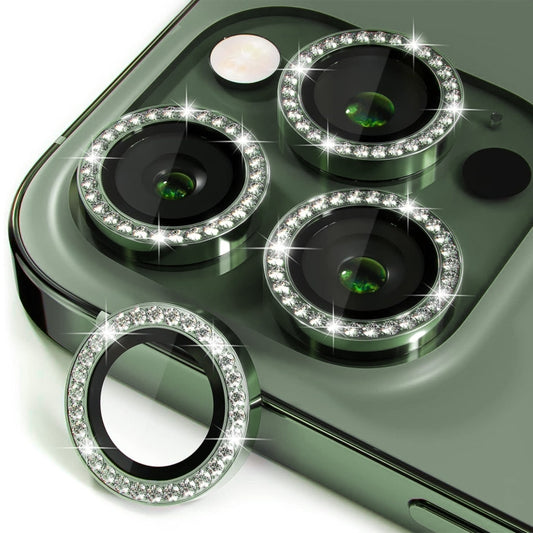 For iPhone 15 Pro / 15 Pro Max ENKAY AR Anti-reflection Individual Diamond Ring Camera Lens Glass Full Film(Deep Green) - iPhone 15 Pro Tempered Glass by ENKAY | Online Shopping UK | buy2fix