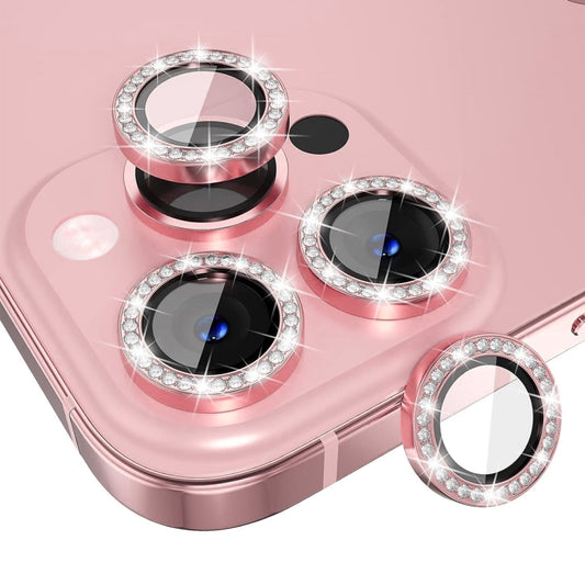 For iPhone 15 Pro / 15 Pro Max ENKAY AR Anti-reflection Individual Diamond Ring Camera Lens Glass Full Film(Pink) - iPhone 15 Pro Tempered Glass by ENKAY | Online Shopping UK | buy2fix