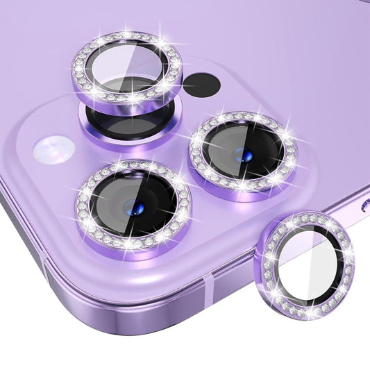 For iPhone 15 Pro / 15 Pro Max ENKAY AR Anti-reflection Individual Diamond Ring Camera Lens Glass Full Film(Light Purple) - iPhone 15 Pro Tempered Glass by ENKAY | Online Shopping UK | buy2fix