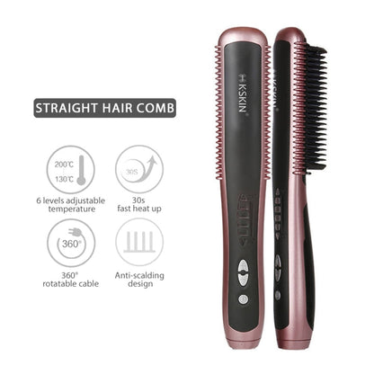 K-SKIN KD388A Electric Ceramic Hair Straightener Combs PTC Heating Hair Care Styling Comb Auto Massager Straightening Lrons - Hair Curler by K-SKIN | Online Shopping UK | buy2fix