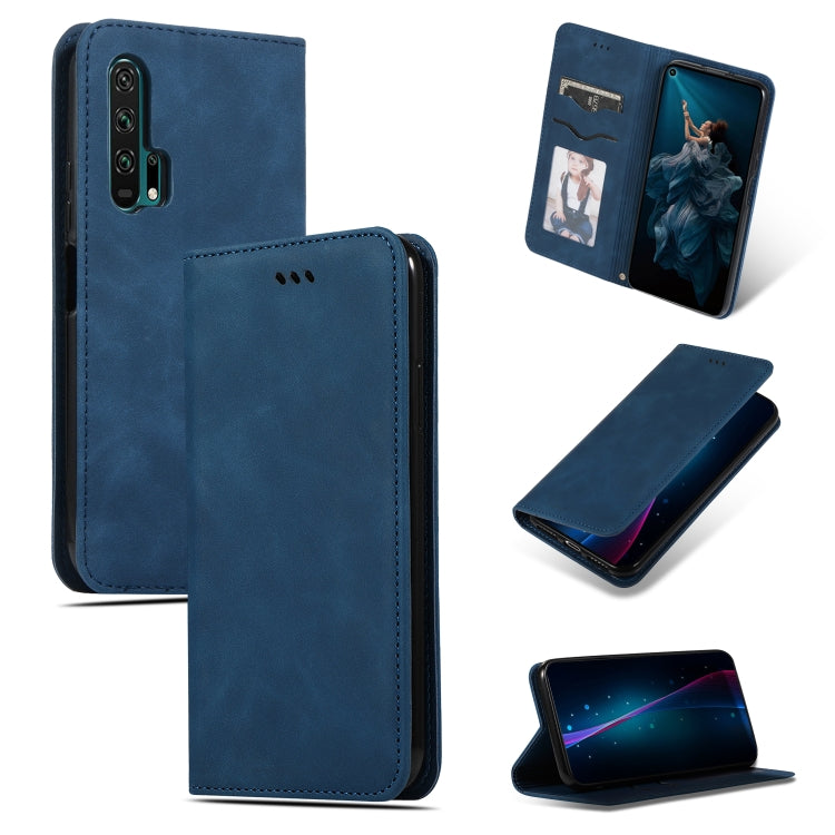 Retro Skin Feel Business Magnetic Horizontal Flip Leather Case for Huawei Honor 20 Pro(Navy Blue) - Mobile Accessories by buy2fix | Online Shopping UK | buy2fix