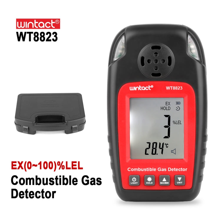 Wintact WT8823 Combustible Gas Alarm Detector Gas Leakage Flammable Natural Digital LCD Display Gas Leak Detector Monitor Gas Analyzer - Consumer Electronics by Wintact | Online Shopping UK | buy2fix