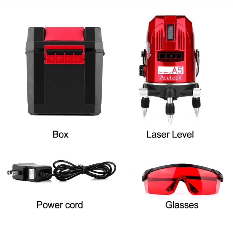 A5 Laser Level 2~5 Line Red Beam Line 360 Degree Rotary Level Self-leveling Horizontal&Vertical Available Auto Line Laser Level - Other Tester Tool by buy2fix | Online Shopping UK | buy2fix