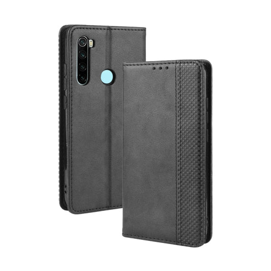 For Xiaomi Redmi Note 8 Magnetic Buckle Retro Crazy Horse Texture Horizontal Flip Leather Case  , with Holder & Card Slots & Photo Frame(Black) - Xiaomi Cases by buy2fix | Online Shopping UK | buy2fix