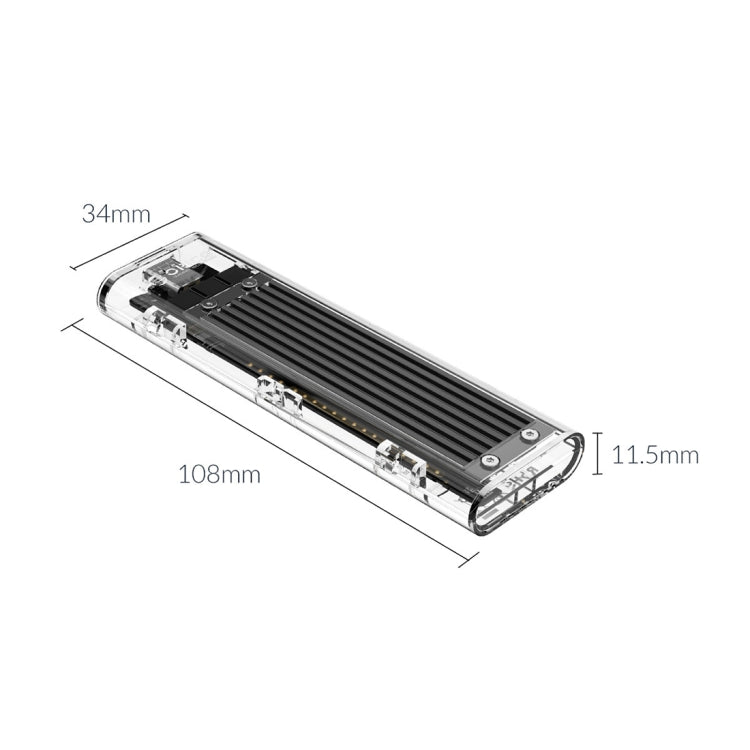 ORICO TCM2F-C3 NGFF M.2 Hard Drive Enclosure,Tool Free Type-C Interface Transparent Hard Disk Box -  by ORICO | Online Shopping UK | buy2fix