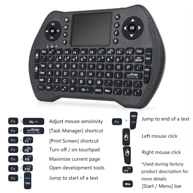 MT10 Fly Air Mouse 2.4GHz Mini Wireless Keyboard Multifunction Keyboard Fly Air Mouse - Computer & Networking by buy2fix | Online Shopping UK | buy2fix