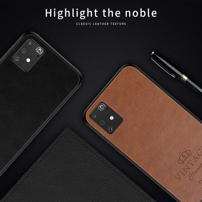 For Galaxy A91 / S10 Lite PINWUYO Pin Rui Series Classical Leather Texture PC + TPU Waterproof  Anti-fall All-inclusive Protective Case Shell(Brown) - Galaxy Phone Cases by PINWUYO | Online Shopping UK | buy2fix