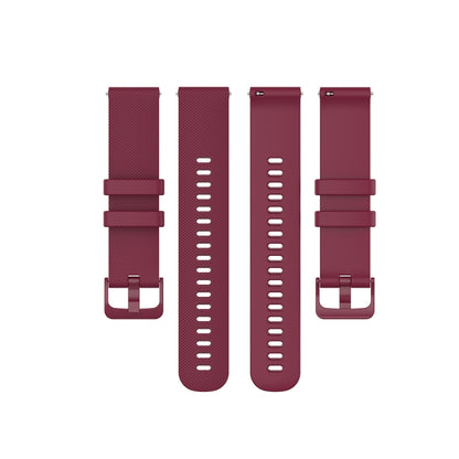 For Garmin Vivoactive 4 22mm Silicone Watch Band(Wine Red) - Smart Wear by buy2fix | Online Shopping UK | buy2fix