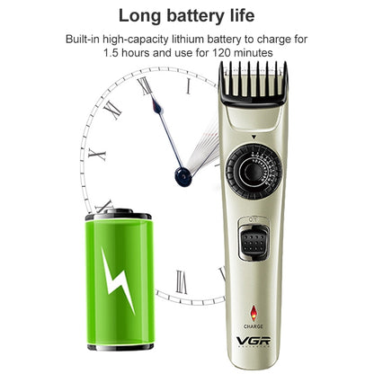 VGR V-031 5W USB Multi-size Controllable Self Trimming Hair Clipper - Hair Trimmer by VGR | Online Shopping UK | buy2fix
