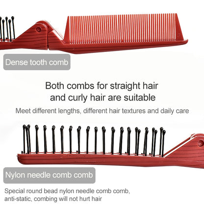 Portable Travel Folding Comb Anti-static Massage Comb(Pink) - Hair Trimmer by buy2fix | Online Shopping UK | buy2fix