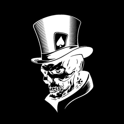 10 PCS Joker Skeleton Skull Playing Cards Poker Monster Hat Shape Vinyl Car Sticker, Size: 11.3x17.6cm(Silver) - Decorative Sticker by buy2fix | Online Shopping UK | buy2fix